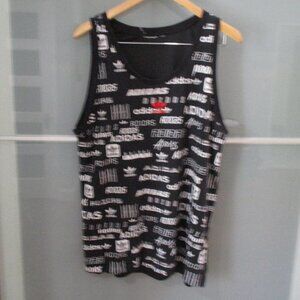 ADIDAS Logo Print Mesh Back Tank Top